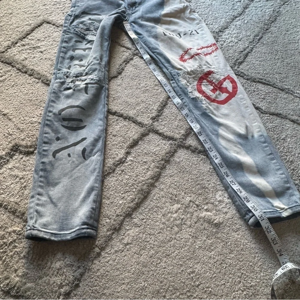 GALA jeans ACCOMPLICE DENIM LIGHT WASH slim leg red black 32